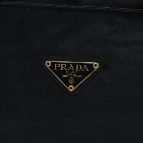 PRADA Hand Bag Nylon Black Gold Auth 127868 - Picture 12 of 16